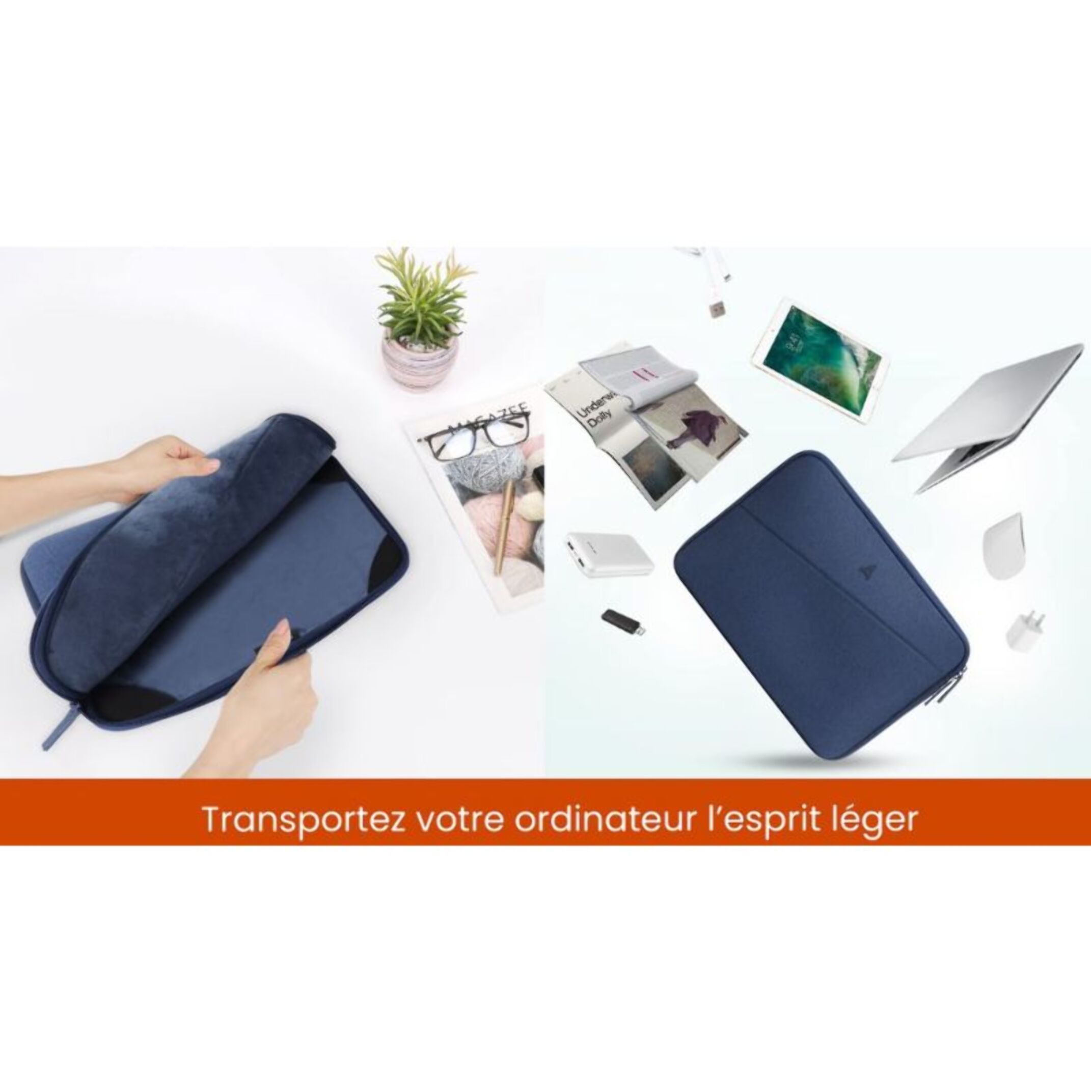 Housse ADEQWAT 15-16'' bleu chiné