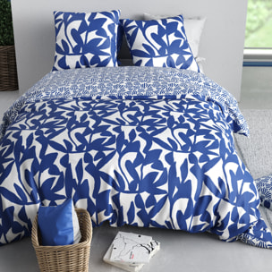 Parure housse de couette imprimé 100% coton - nereide - blanc