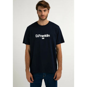 Camiseta Básica Logo Flag en Azul Marino D.Franklin