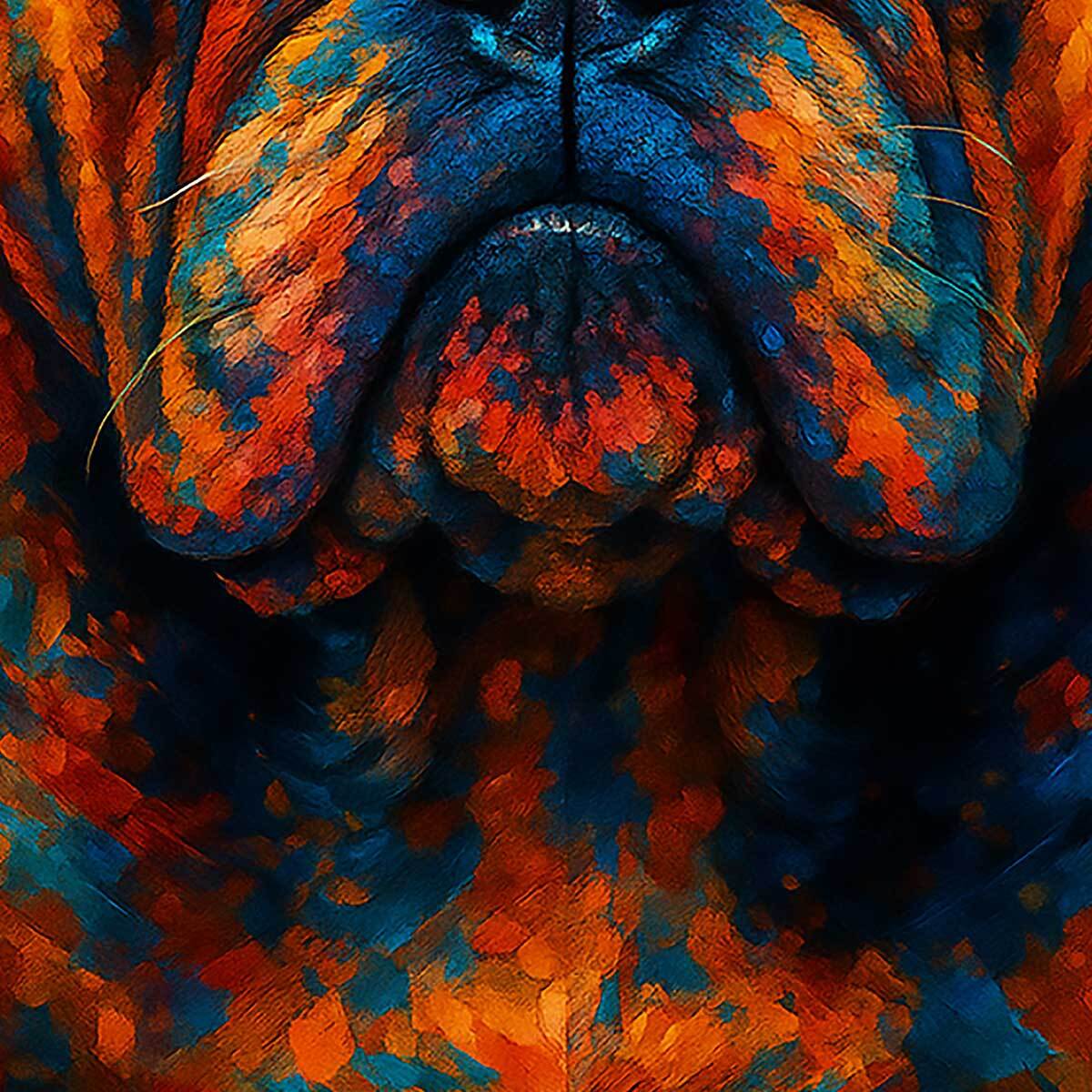 Tableau bouledogue néon vibrant Toile imprimée