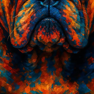 Tableau bouledogue néon vibrant Toile imprimée