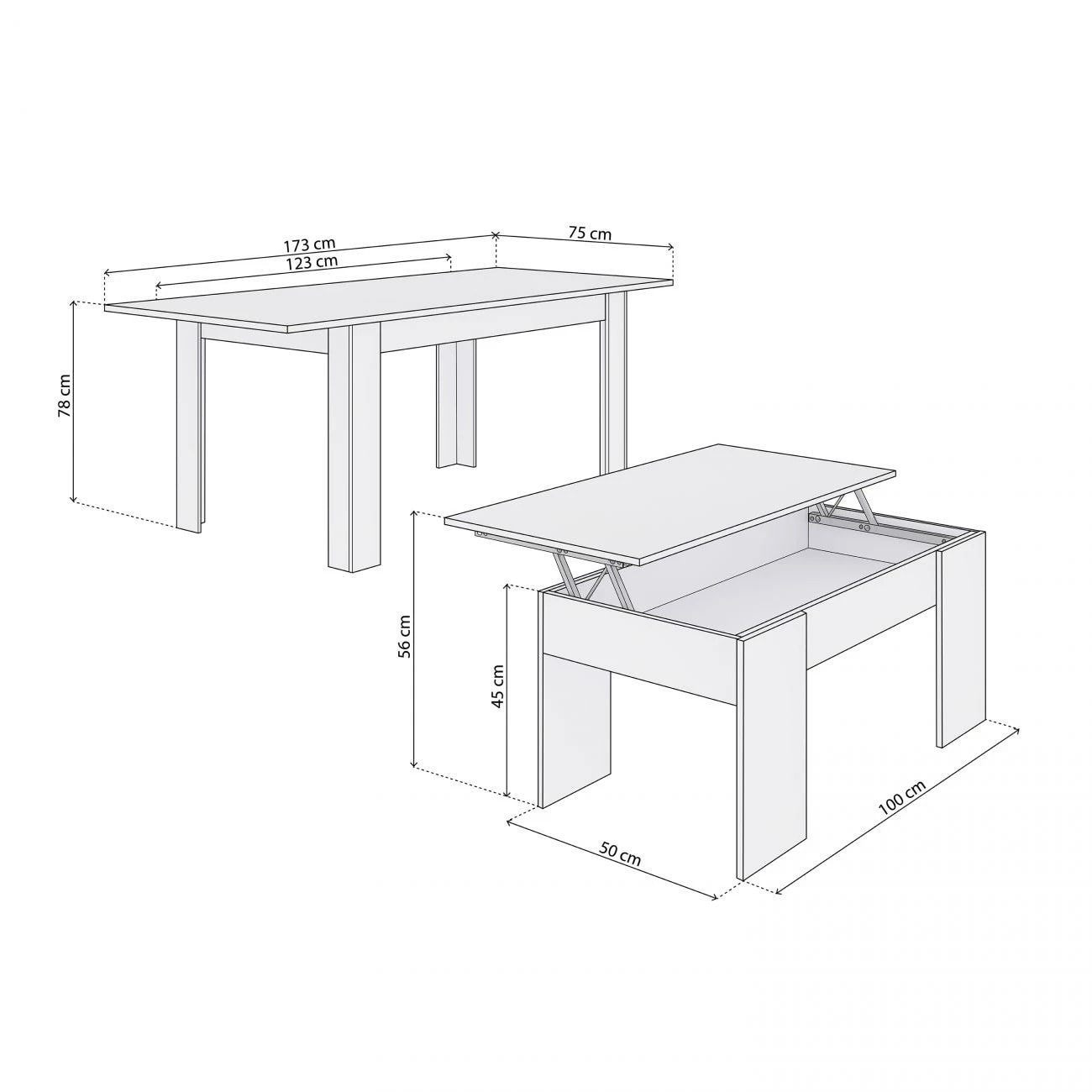 Pack mesa de comedor 123 y mesa de centro Vita Blanco Artik (Blanco Mate)