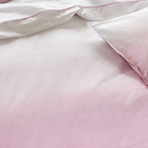 Housse de couette bicolore en percale de coton, SHOSHI, Rose Fuchsia