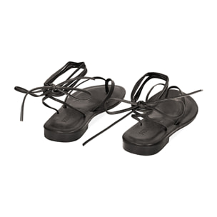 Sandali bassi donna neri lace-up