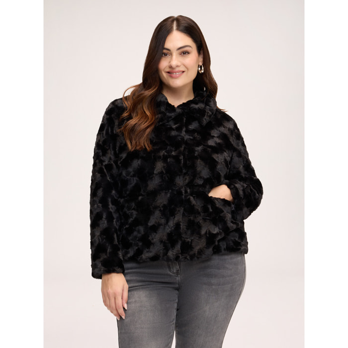 Fiorella Rubino - Giacca corta peluches - Nero