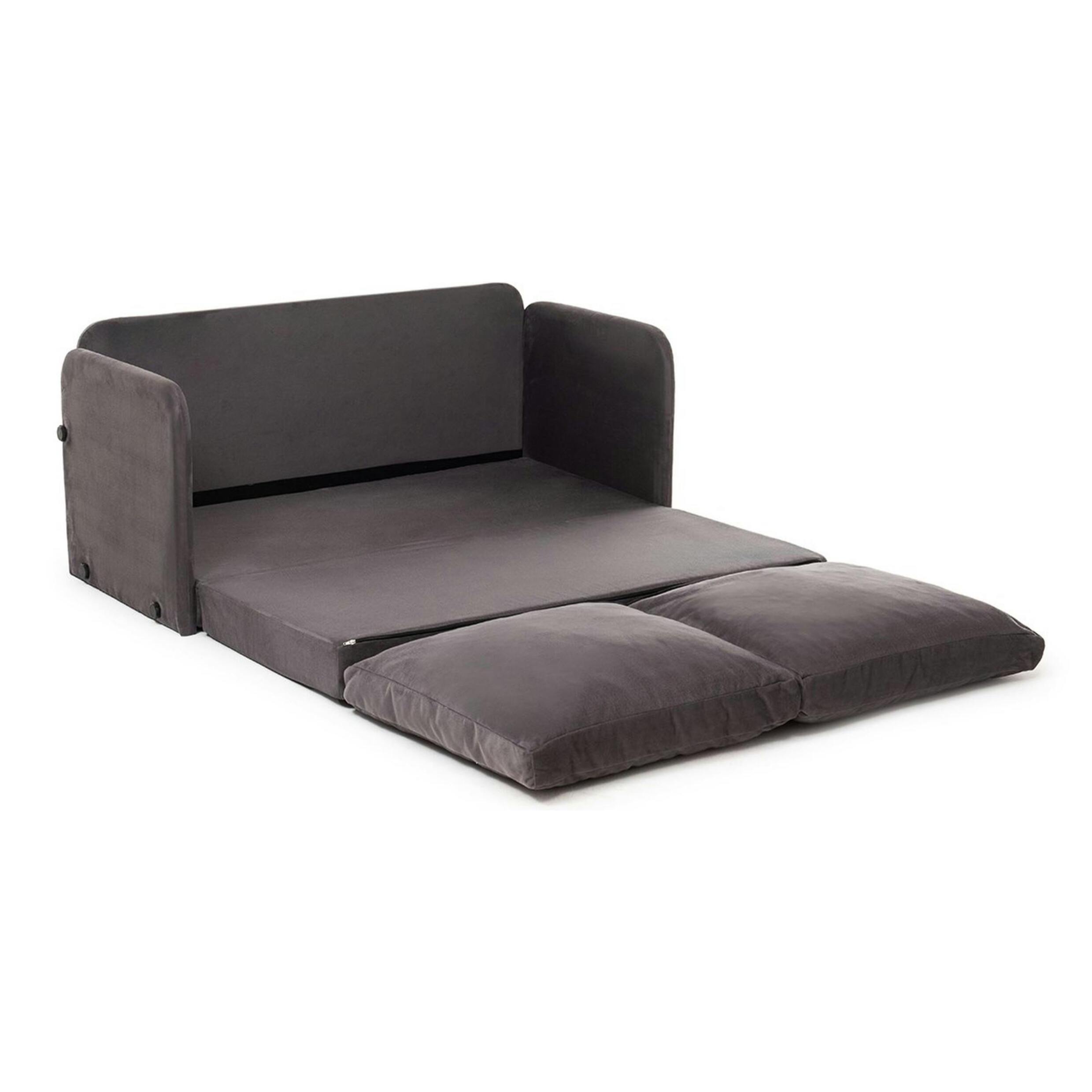 Canapé-lit d'appoint en tissu gris foncé, 2 personnes ORURO