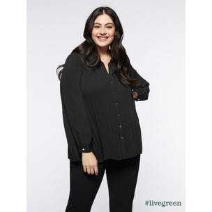 Fiorella Rubino - Camisa con partes plisadas - Negro