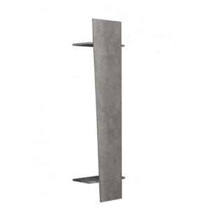 Appendiabiti verticale, Made in Italy, con tubo per vestiti, due ripiani, Mobile per ingresso, Entratina moderna, cm 50x30h200, colore Grigio Cemento