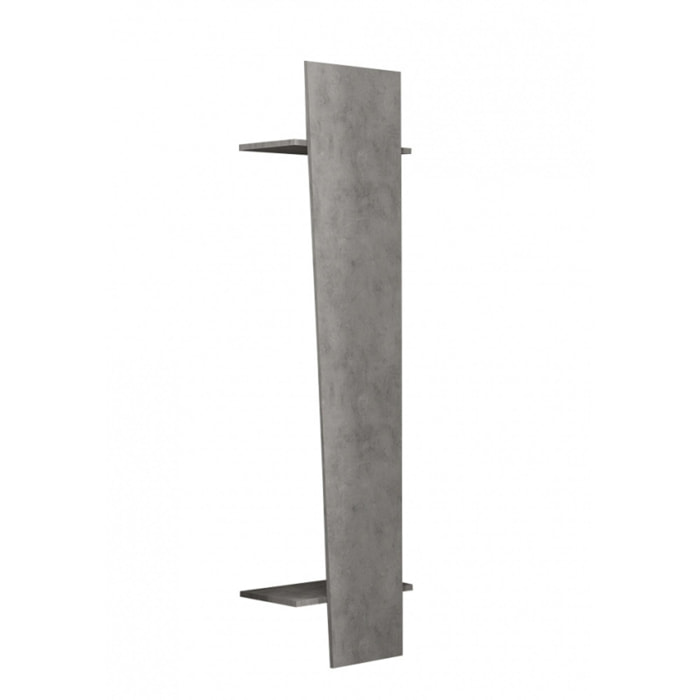 Appendiabiti verticale, Made in Italy, con tubo per vestiti, due ripiani, Mobile per ingresso, Entratina moderna, cm 50x30h200, colore Grigio Cemento