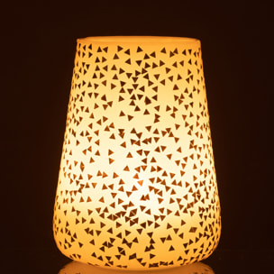 J-Line photophore Triangle - verre - blanc/or - extra large