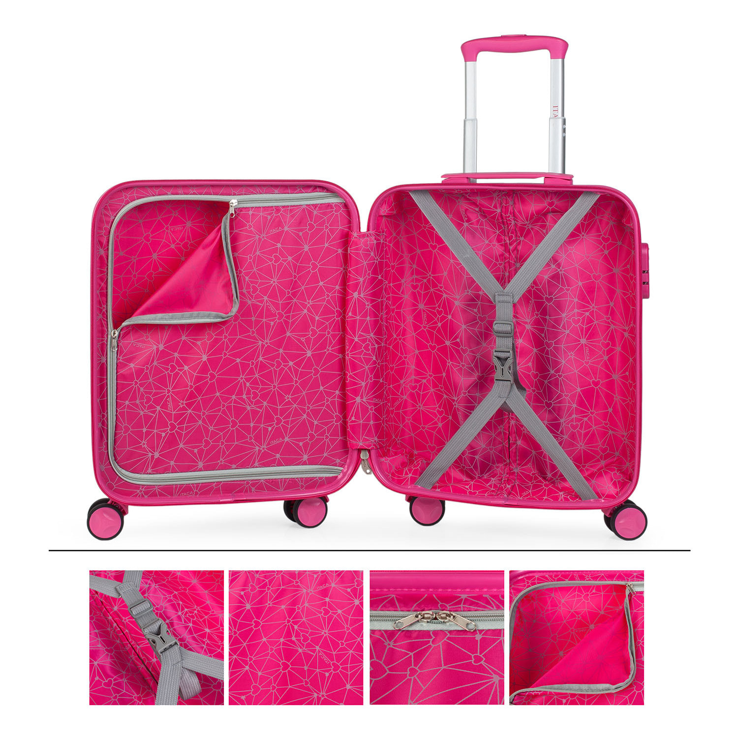 Juego Maleta De Viaje Infantil Juvenil Pequeña Con Neceser Viaje Rígido. Cabina Avión Rígida Y Ligera Con 4 Ruedas Para Niña Niño. Equipaje De Mano 55X40x20 702450B