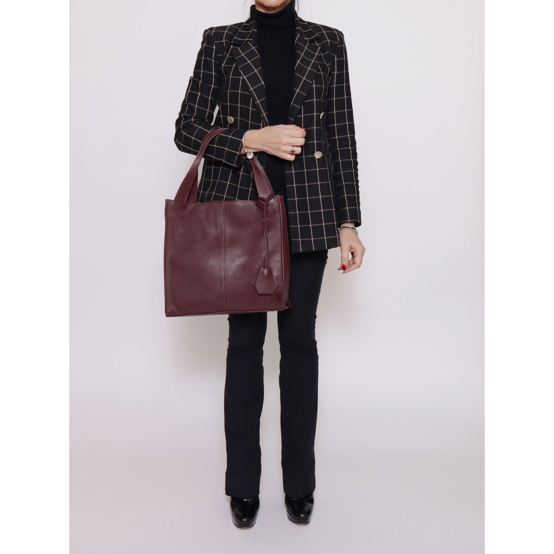 Borsa a spalla da donna - Modello Seraphina Ultra - Vera pelle - 34.0 x 32.0 x 11.0 cm