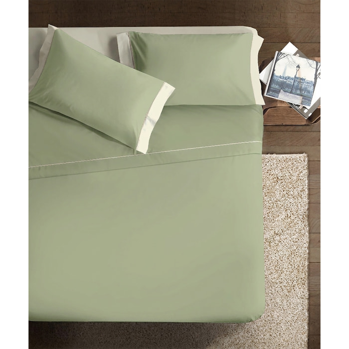 Completo letto Double-Color 2 Piazze Salvia/Panna
