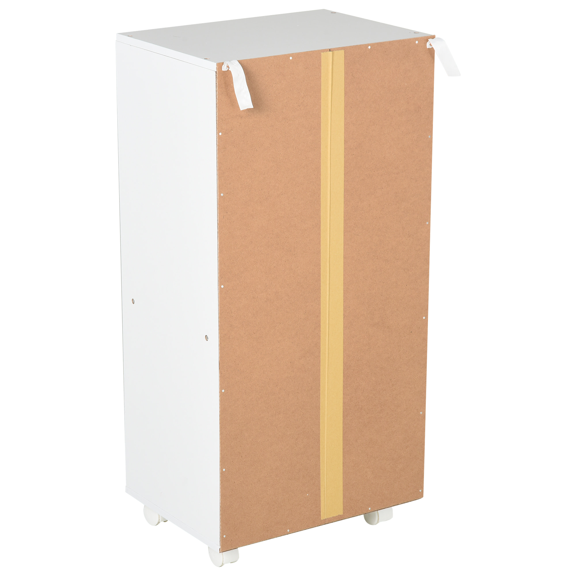 Mueble Auxiliar para Oficina con Ruedas 40x30x83cm Blanco