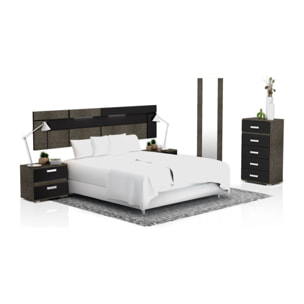 Dormitorio Ataneq Dark 5C Ceniza - Negro