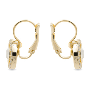 Pendientes con Circonita Brillante acabado oro 18k