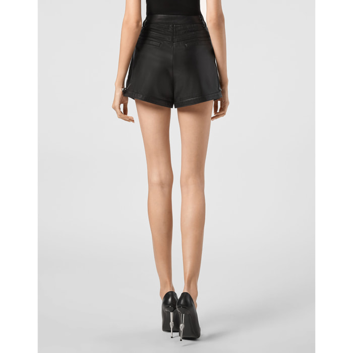 PHILIPP PLEIN Leather Shorts