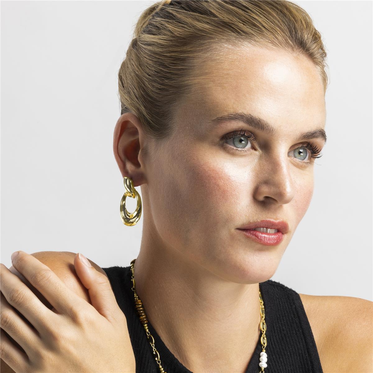 Pendientes acabado oro 18k