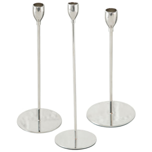 Set 3 candelabros ammer metal 33cm