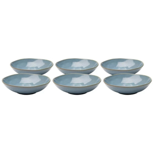 Assiettes creuses Organic 22cm bleues set de 6 Kare Design