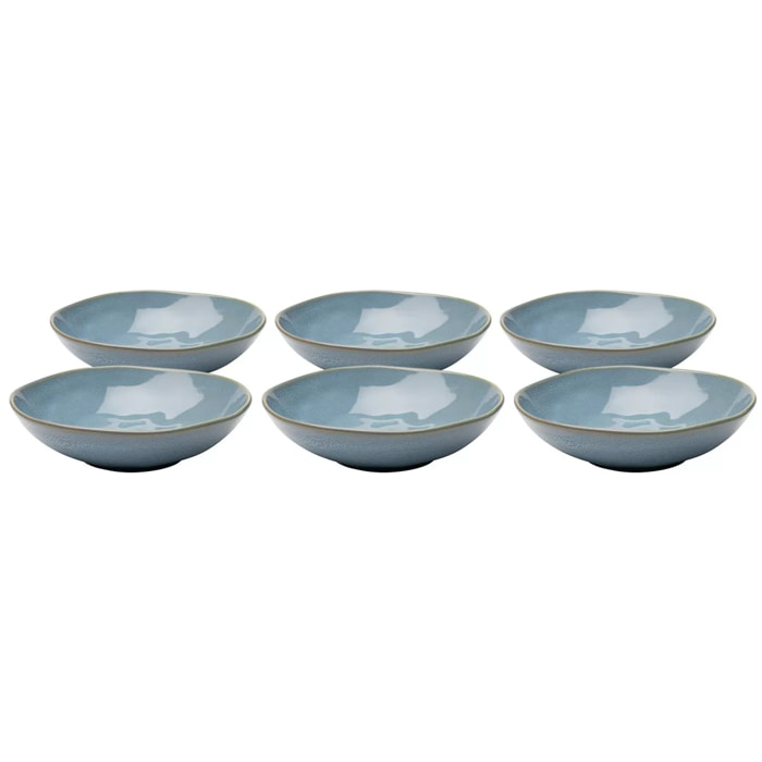 Assiettes creuses Organic 22cm bleues set de 6 Kare Design
