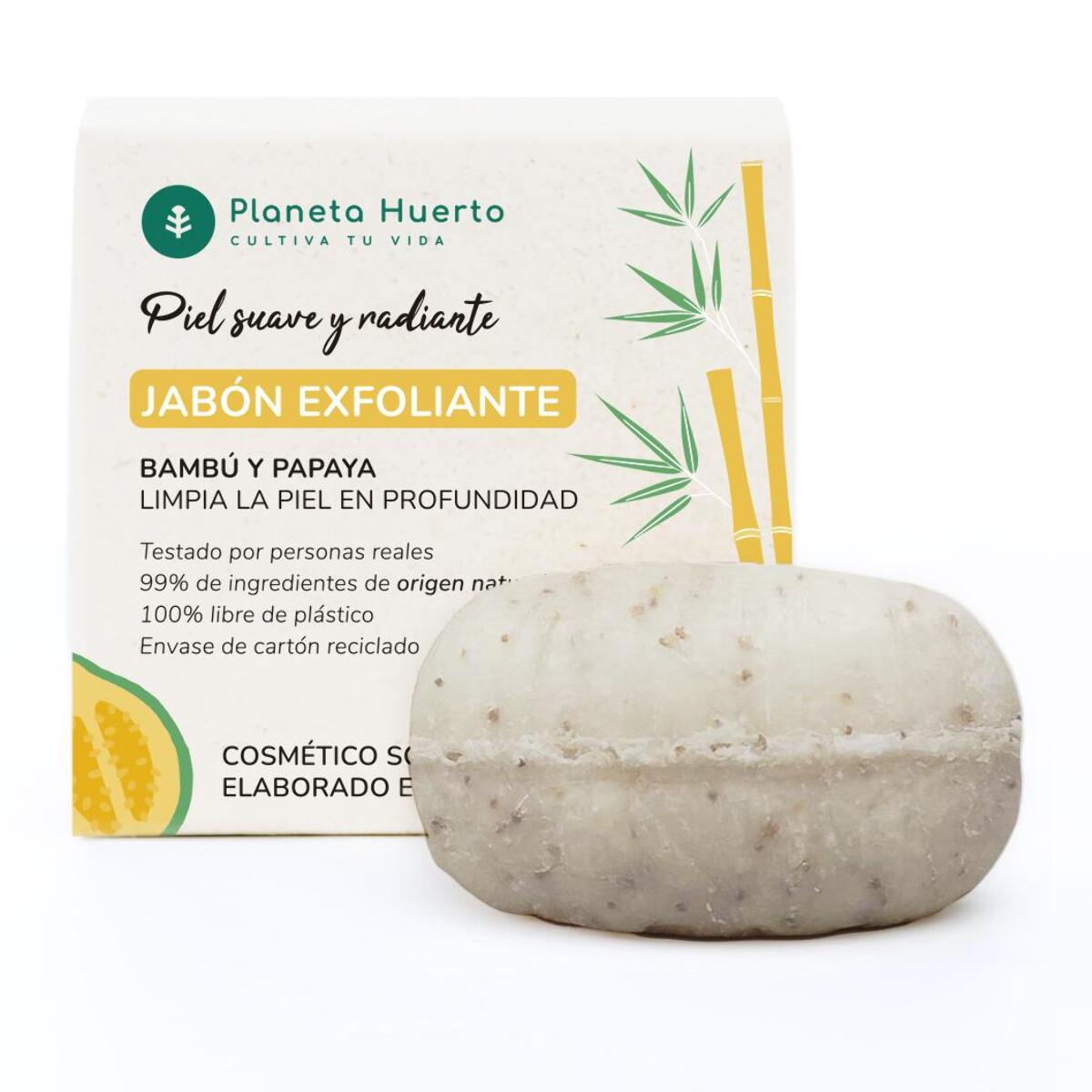 Jabón exfoliante con extracto de Papaya Planeta Huerto 85 gr