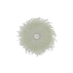 JUJUHAT DECORATION EN PLUMES BLANCHES ET COQUILLAGES Ø40 CM KAPAU