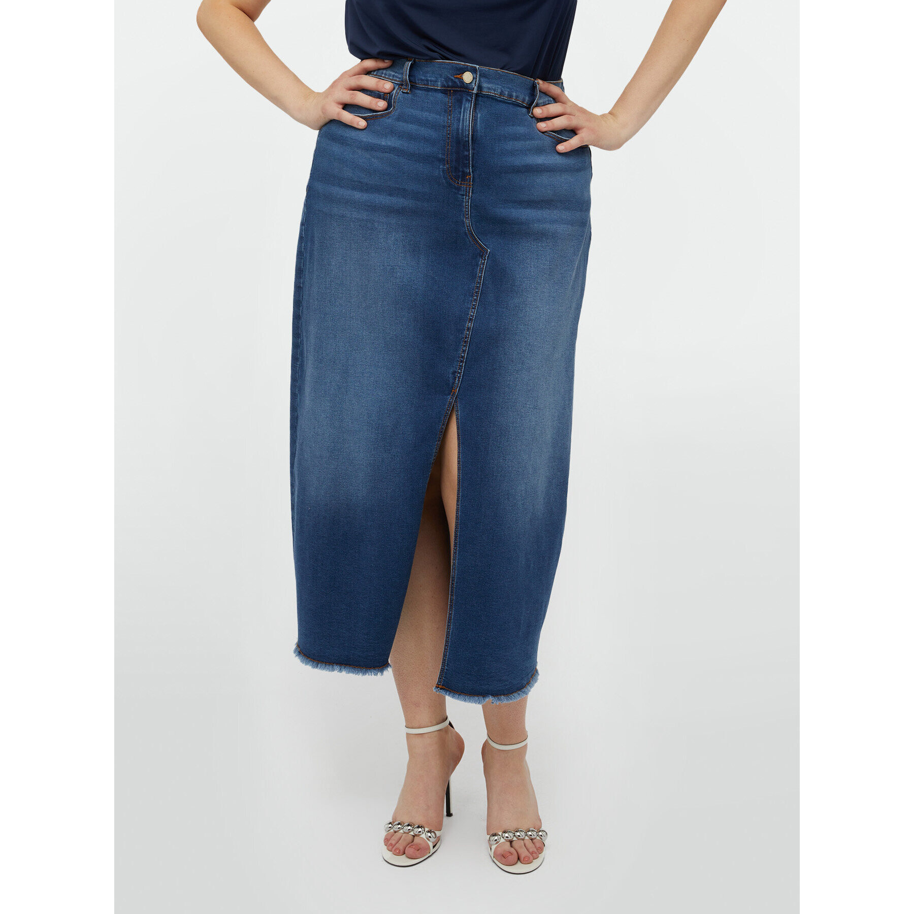 Fiorella Rubino - Gonna lunga in denim - Blu