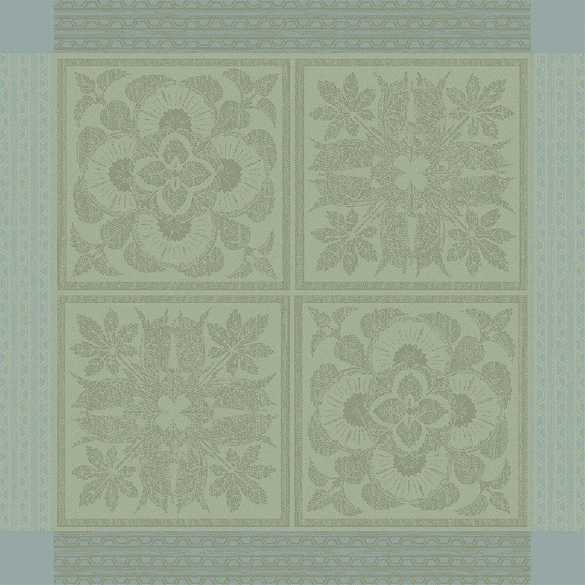 Serviette pur lin motif jacquard vert Harmonie opaline
