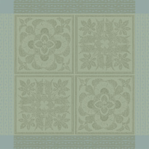 Serviette pur lin motif jacquard vert Harmonie opaline