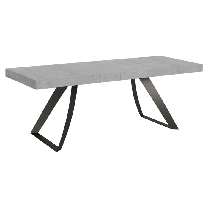 Mesa extensible 90x180/284 cm Proxy Premium Cemento estructura Antracita