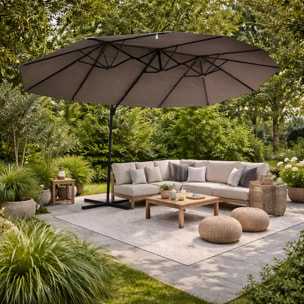 Parasol déporté grande taille – Design pratique – Pied inclus