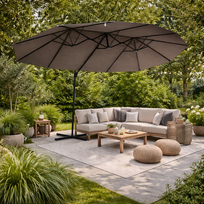 Parasol déporté grande taille – Design pratique – Pied inclus