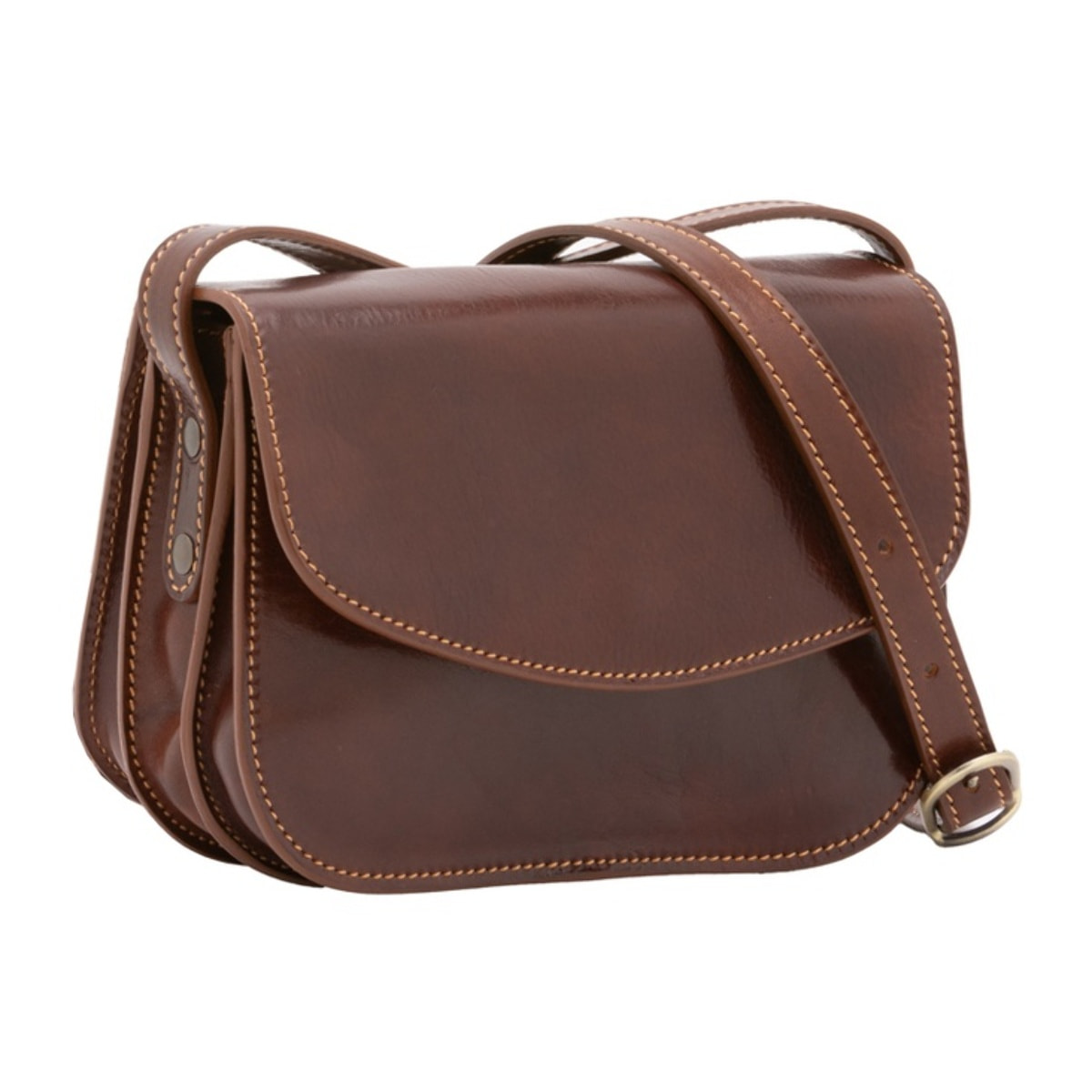 Borsa a tracolla da donna - Modello False - 100% pelle - 22.0 x 16.0 x 9.5 cm