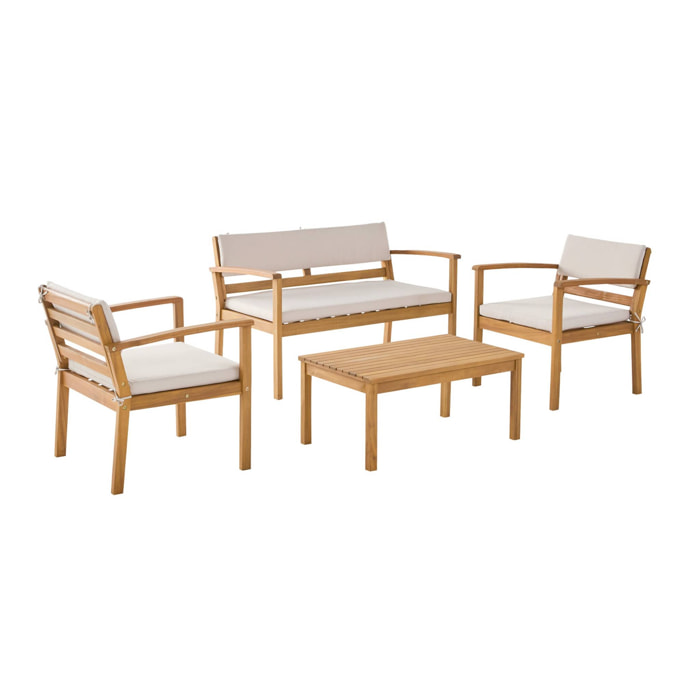 Salon de jardin bois d'acacia 4 places KOMODA