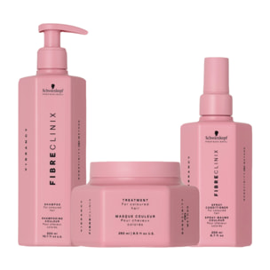 SCHWARZKOPF Kit Fibre Clinix Vibrancy Shampoo 300ml + Mask 250ml + Spray Conditioner 200ml