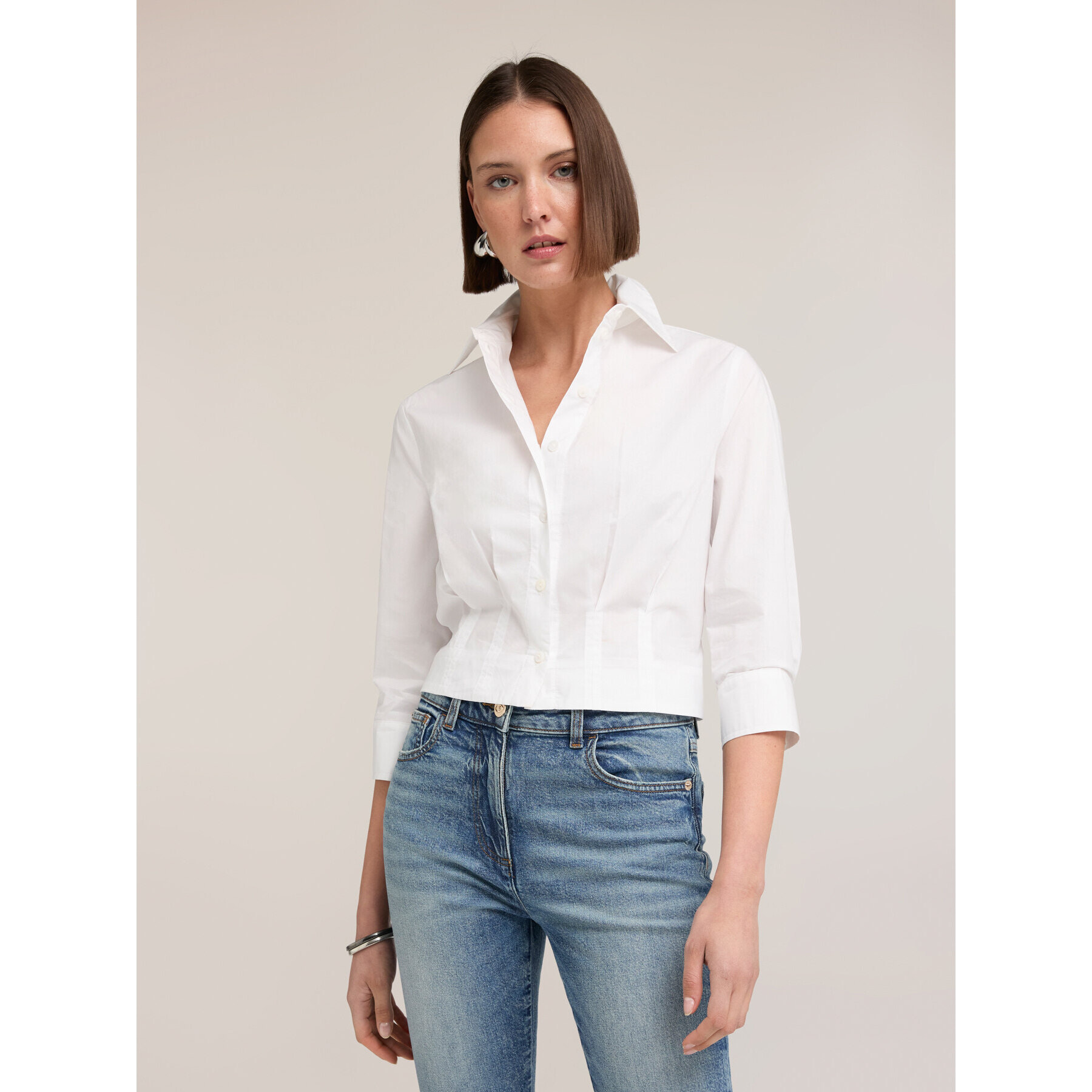 Motivi - Camicia boxy in popeline - Bianco