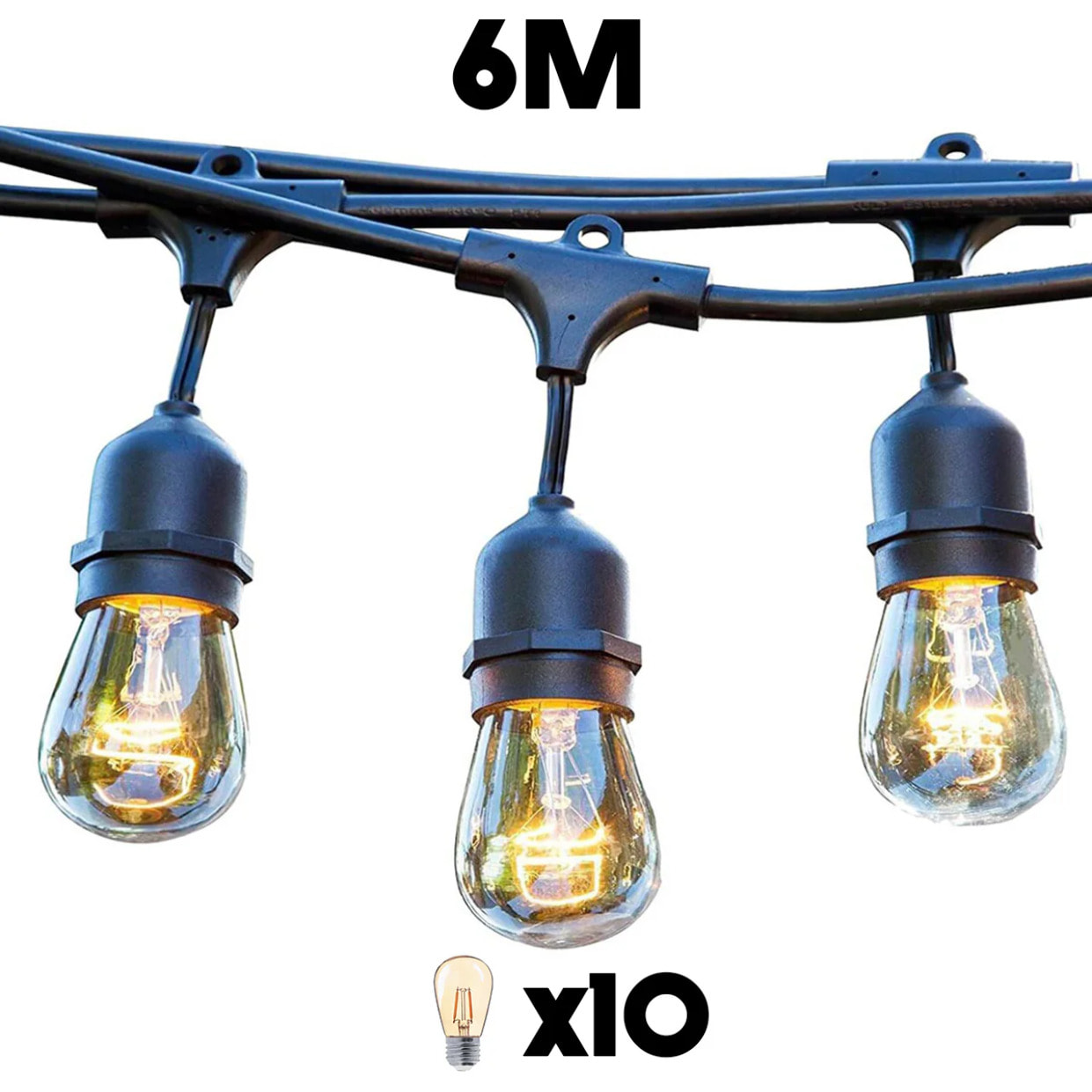 Guirlande connectable MAFY 10 ampoules E27 6M