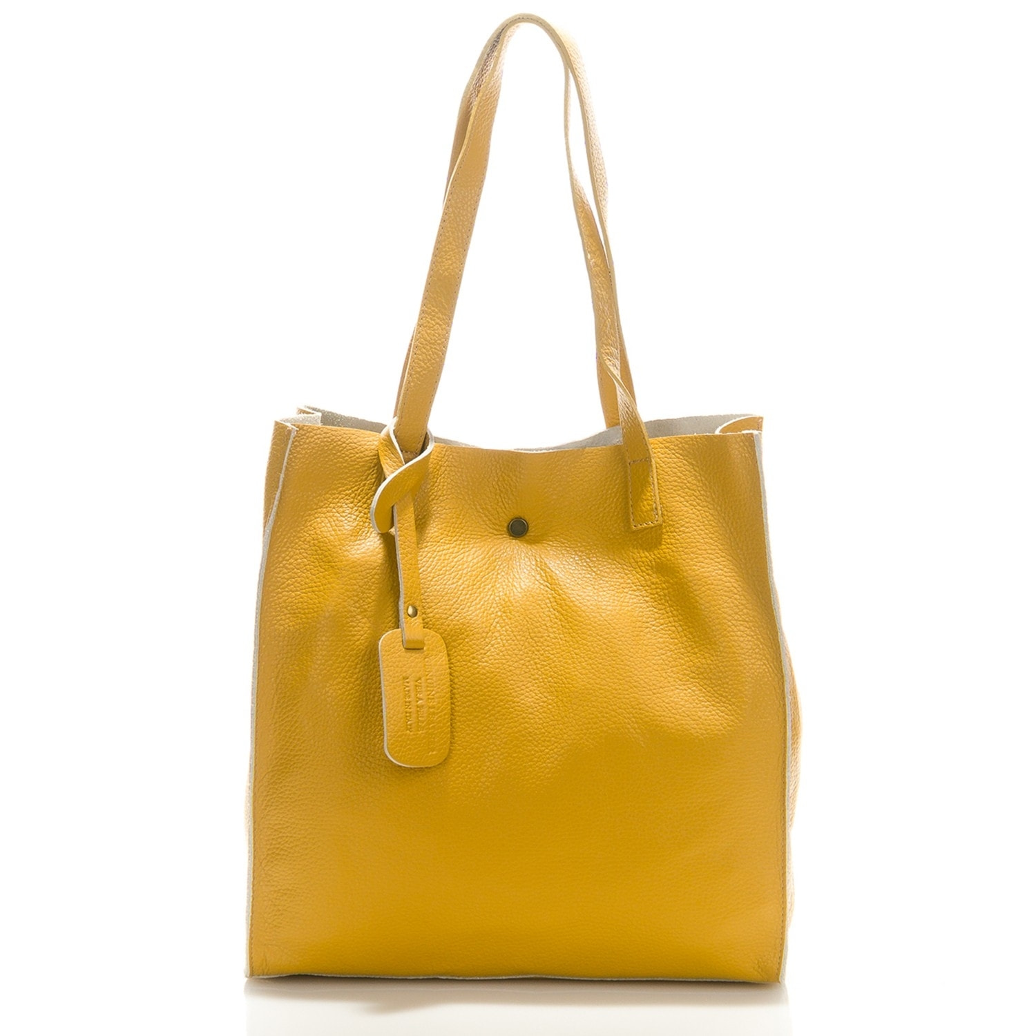 Borse Donna colore Giallo-in pelle Made in Italy 34x28x12cm