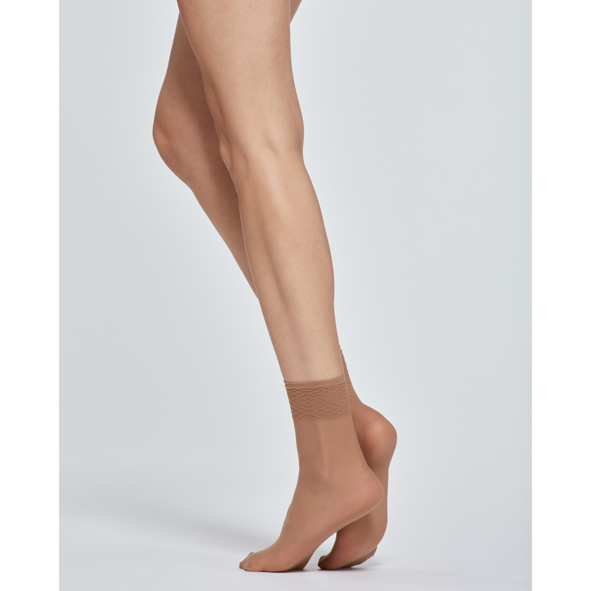 CALZA CORTA LADY VELATA CON BORDO IN PIZZO x2