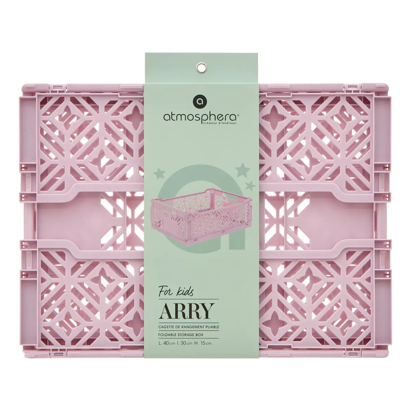 Cagette pliable Arry 40x30cm lilas