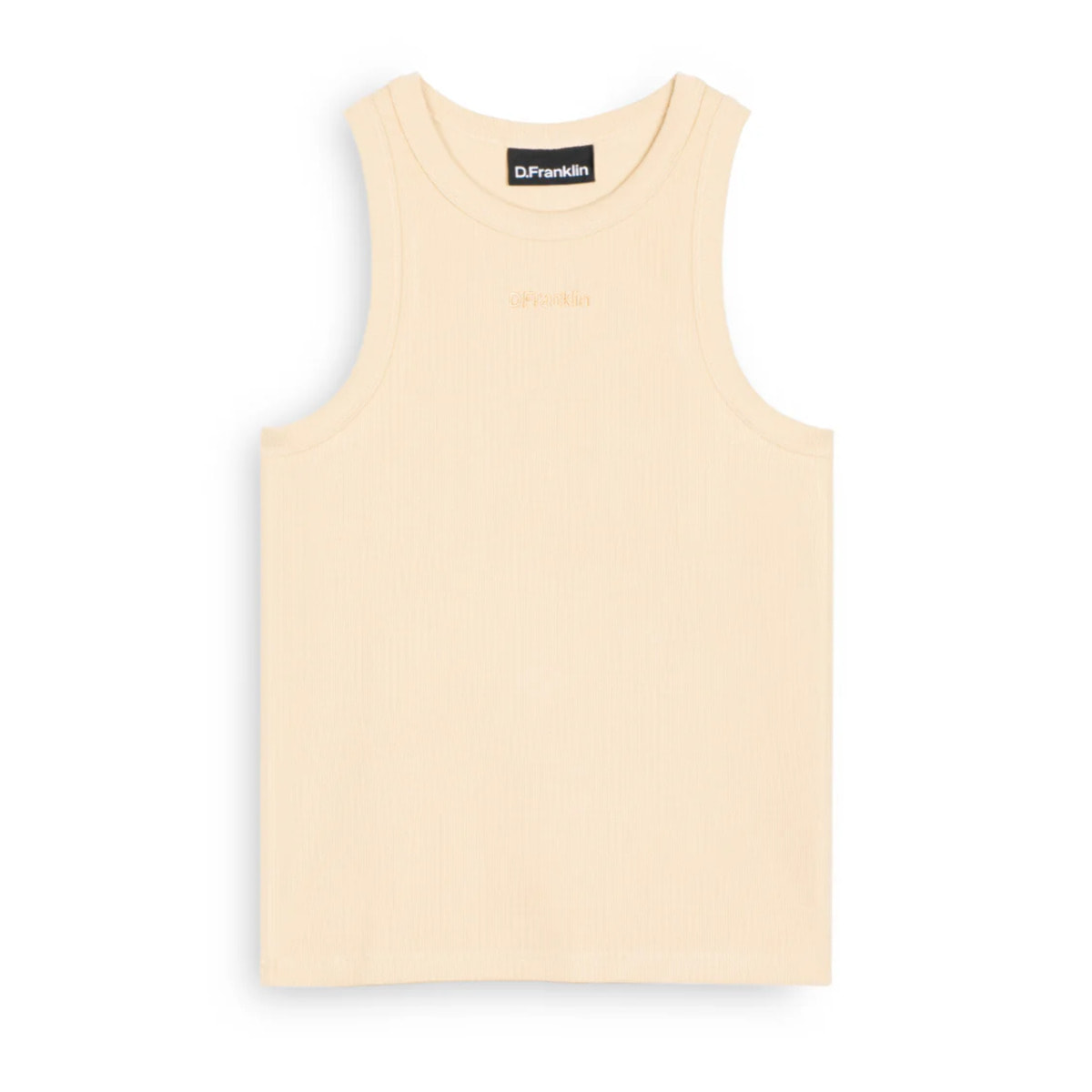 Camiseta Mujer sin Mangas Rib Tank Top Beige