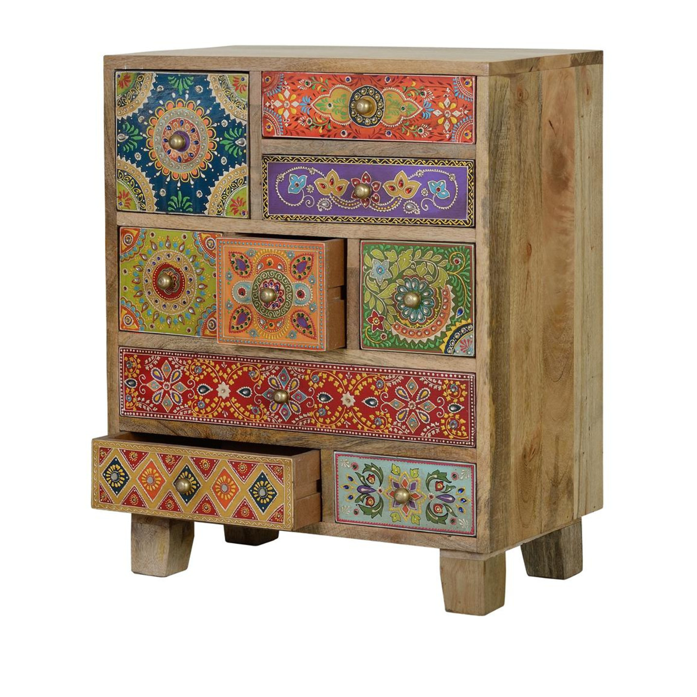 Muebles Auxiliare de Madera de Mango 52 Cm Estilo Étnico Bojho