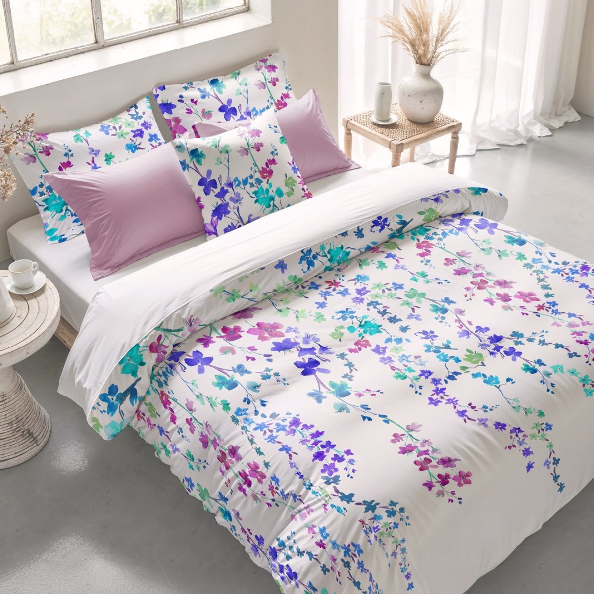 Funda nórdica 100% algodón 200 hilos Haku Blue