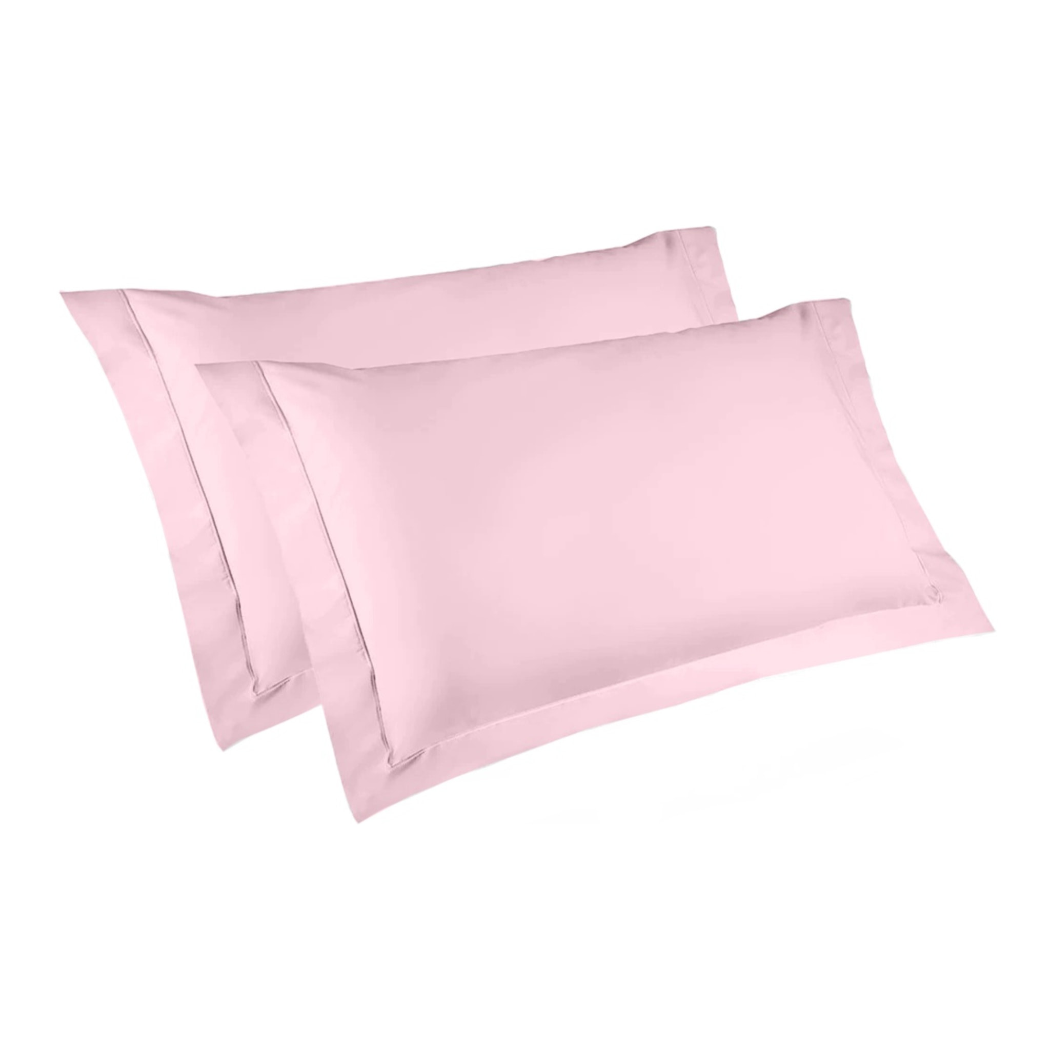 Coppia Federe 3 volani IPERSAN Puro Cotone Rosa