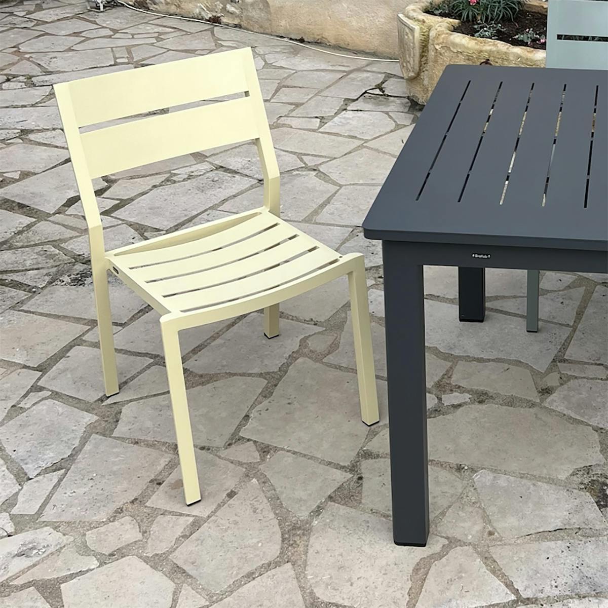 Chaise de jardin en aluminium jaune tendre (lot de 2) STOCKHOLM