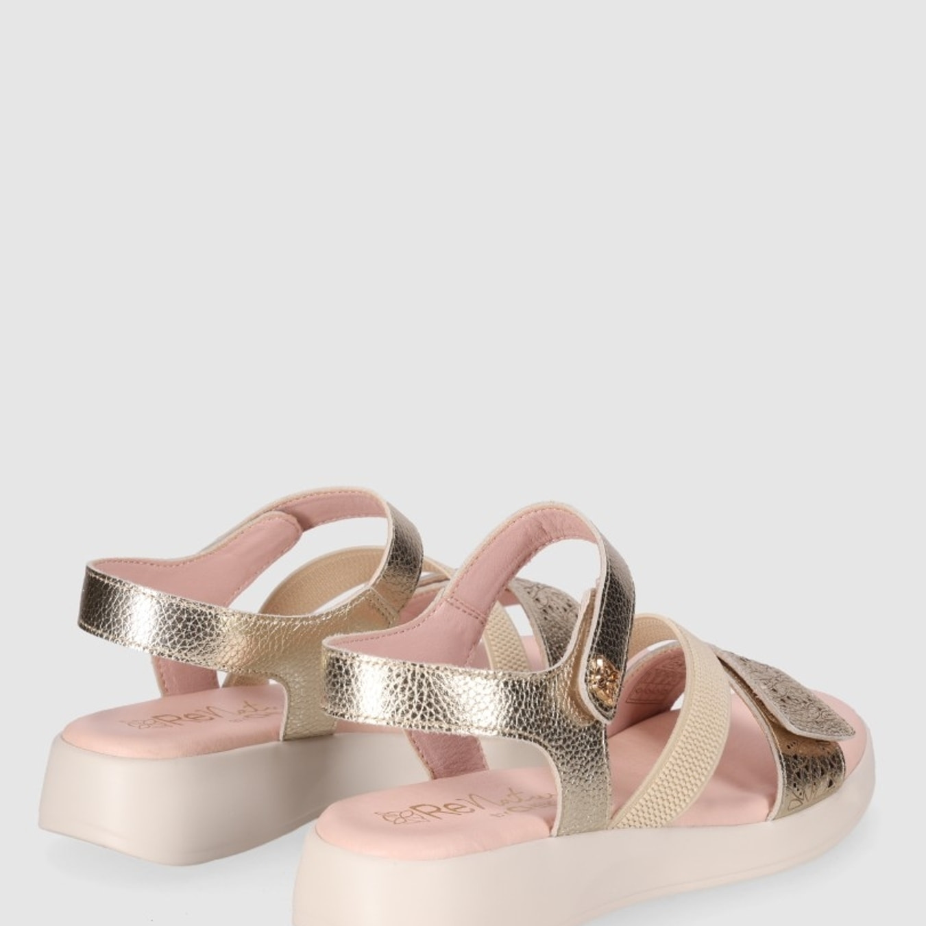 Sandalias de Piel - Platino - Tacón: 5 cm