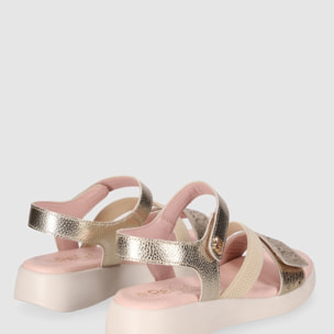 Sandalias de Piel - Platino - Tacón: 5 cm