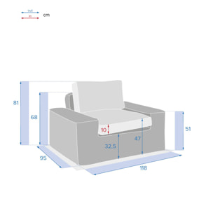 Fauteuil de salon de jardin Savinia Tahini
