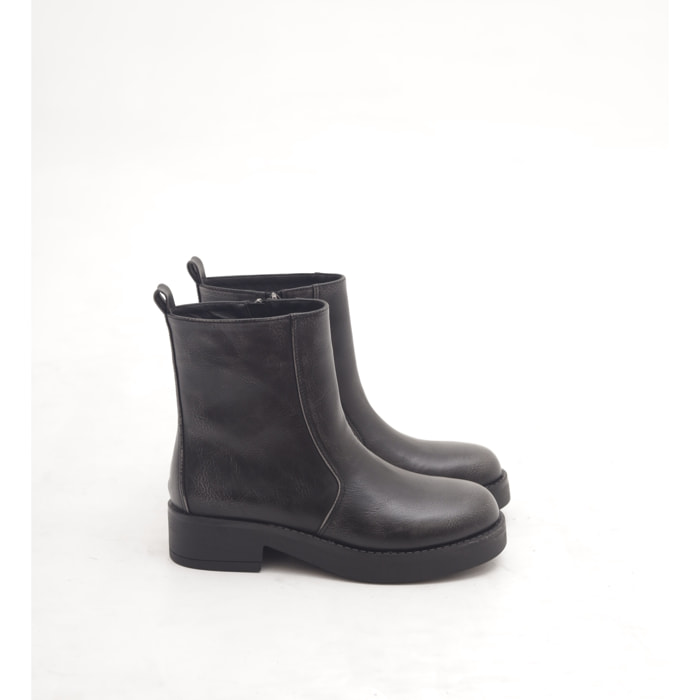 STIVALETTO BIKER BASSO LISCIO GESSO